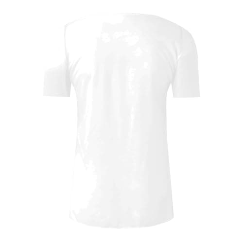 Summer Tops for Women 2025 Trendy Boho Floral Print Tunic Shirts Short Sleeve Button v Neck Tshirt Casual Loose Blouse 1-White 2025 Womens Fashion Large