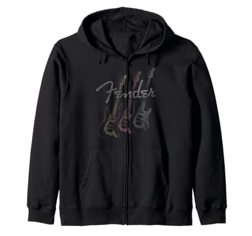 Fender Stacked Guitar Faded Logo Zip Hoodie : mon test complet