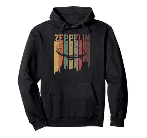 Vintage Retro Zeppelin - Dirigible Airship Distressed Pullover Hoodie