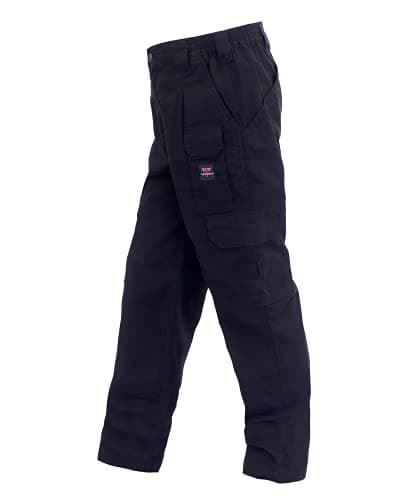 TICOMELA FR Pants for Men Flame Resistant Cargo Pants Lightweight 100% Cotton NFPA2112 7.5oz Black Elastic Waist Pants