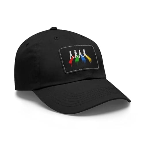 Abbey Road Leather Patch Hat Fab Four Vintage Rock Band Cap Retro Baseball Cap Adjustable Unisex Music Hat Gift Black