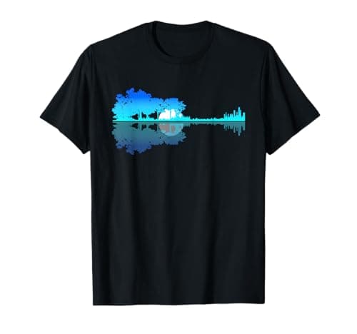 Guitar Lake Shadow Love Guitar Musician T-Shirt Review