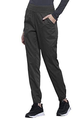 Cherokee Scrub Pants for Women Jogger Natural Rise Medical Uniform 5 Pocket Elastic Waist Ultra Soft 2-Way Stretch Plus Size - WW011, 2XL Tall, Pewter