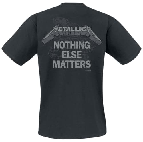 Metallica T Shirt Nothing Else Matters Band Logo Official Unisex Black Size M