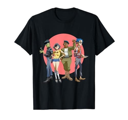Camiseta Oficial Gorillaz Group Circle Rise – Análisis 2024