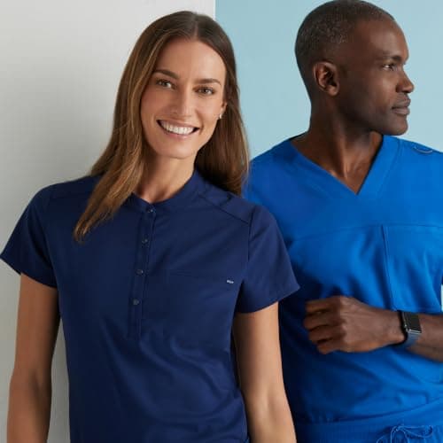 BARCO Grey’s Anatomy Spandex Stretch Direct Rush Scrub Top for Women – Black, 1-Pocket Shirt with Soft Touch – Moisture-Wicking, Wrinkle & Soil Release Fabric – Large, Regular Fit