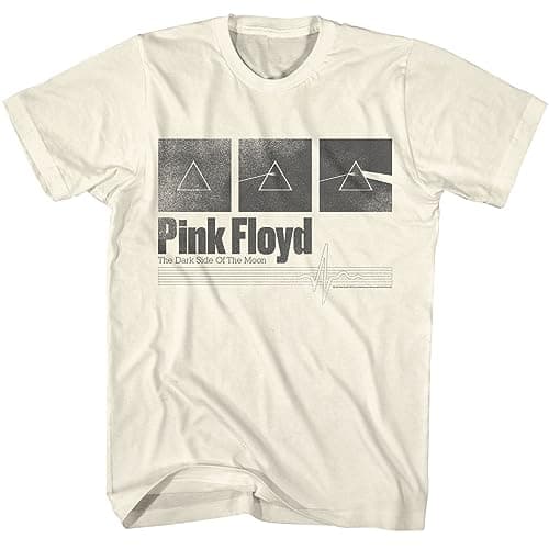 Pink Floyd Dark Side of The Moon Prism Boxes Mens Short Sleeve T Shirt Vintage Style Graphic Tees Natural