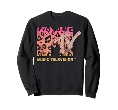 MTV Leopard Print Gradient Logo Sweatshirt