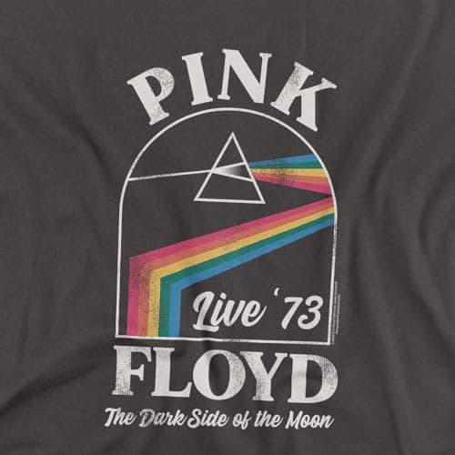 Popfunk Pink Floyd Dark Side of The Moon Live 73 Unisex Adult T-Shirt - XL - Charcoal