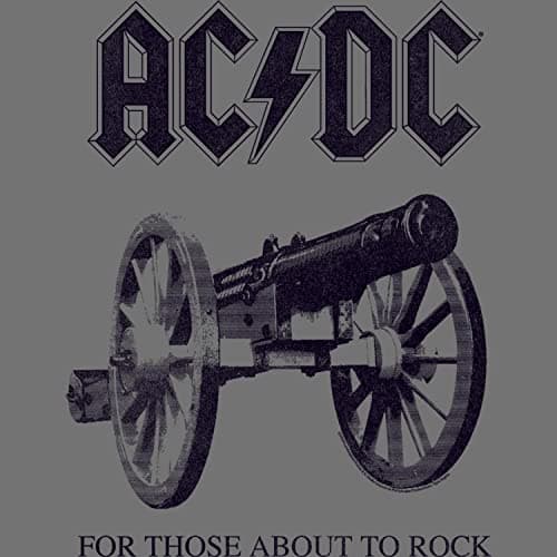 AC/DC Vintage Rock Band Music Group About to Rock Album Adult Grey T-Shirt Tee