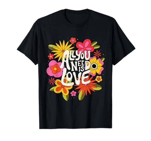 The Beatles - All You Need is Love Retro Flowers T-Shirt