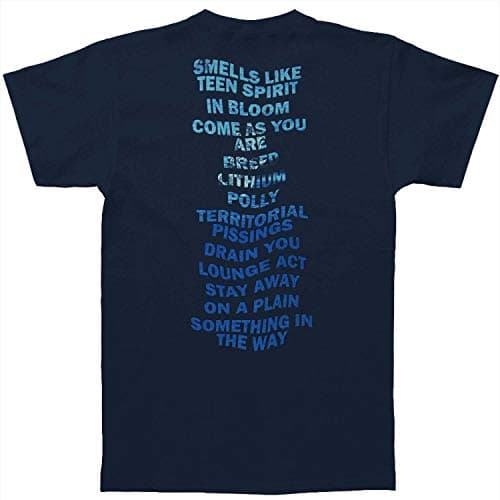 Nirvana Men's Nevermind Album Play List Slim Fit T-Shirt Small Navy