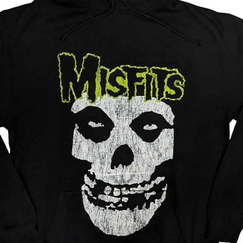 Rock Off officially licensed products Men's Misfits Vintage Classic Hooded Sweatshirt Large Black