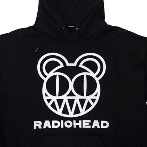 Rock Off officially licensed products Men's Radiohead Bearhead Hooded Sweatshirt Large Black