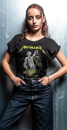 Metallica mens Justice All Tracks T-Shirt, Black, Large