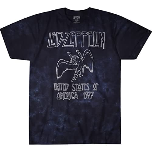 Liquid Blue Men's Led Zeppelin USA Tour '77 T-Shirt, Multi, Large