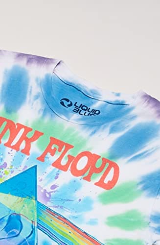 Liquid Blue Men's Pink Floyd Dark Side Oil Paint Tie Dye Short Sleeve T-Shirt, Multi Tie Dye, 2XL