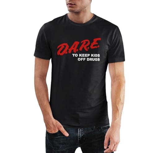 Dare Retro D.A.R.E. T-Shirt 90s Vintage Style Design Tee Short Sleeve Unisex Shirt
