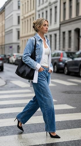 Dokotoo Jean Jacket Women Fashion Spring Summer Country Concert Outfits Casual Long Sleeve Denim Shirt Distressed Boyfriend Denim Jacket Shackets Western Jean Jacket Womens Clothing Sky Blue Jackets L