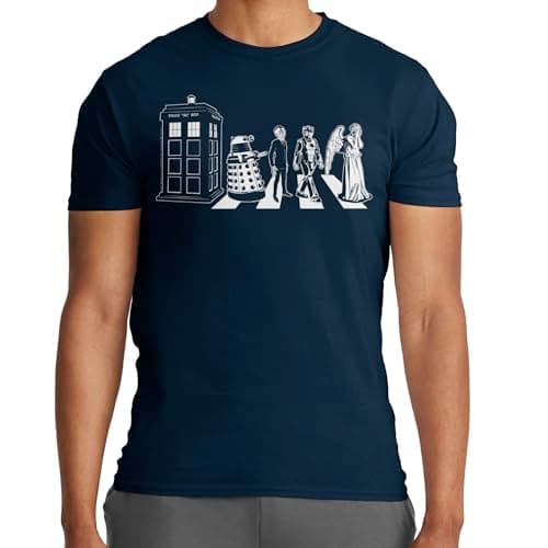 Ripple Junction Doctor WHO Detailed Street Crossing Adult T-Shirt Large Navy