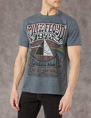 Liquid Blue Men's Pink Floyd Carnegie Hall T-Shirt, Grey, XX-Large