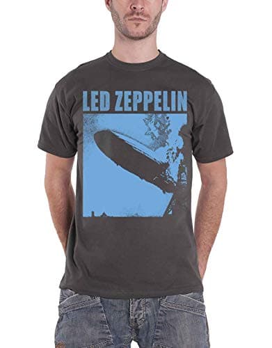 Led Zeppelin T Shirt Zepp 1 Album Blue Cover Band Logo Official Mens Charcoal Size XL