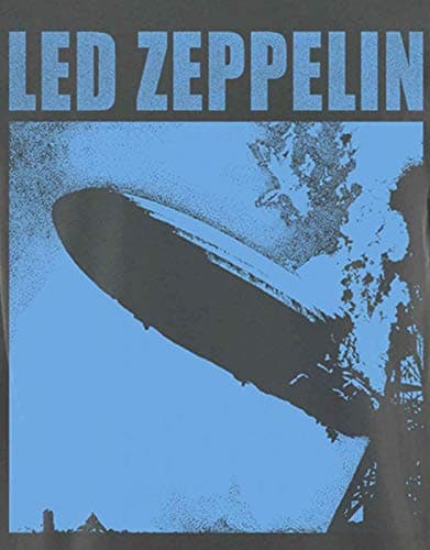 Led Zeppelin T Shirt Zepp 1 Album Blue Cover Band Logo Official Mens Charcoal Size XL