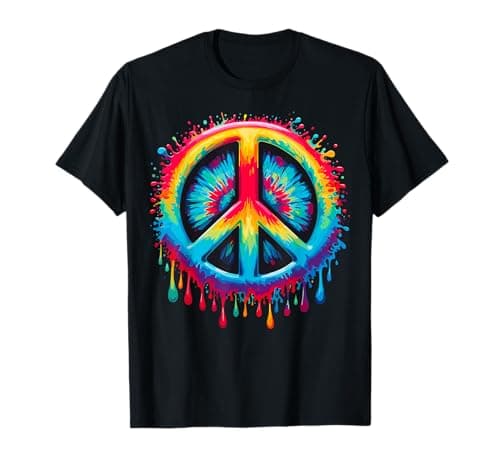 Tie-Dye Peace Sign Drip Hippie T-Shirt