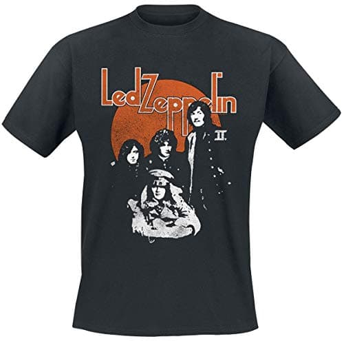 Led Zeppelin T Shirt Orange Circle Band Logo Official Mens Black Size XXL