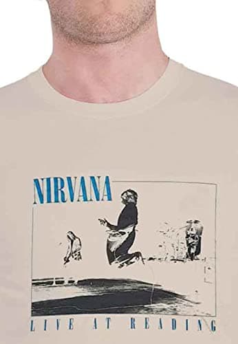 Nirvana Men's Live at Reading T-Shirt Large Sand