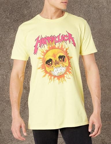 Metallica Men's Fire Sun T-Shirt, Black, X-Large