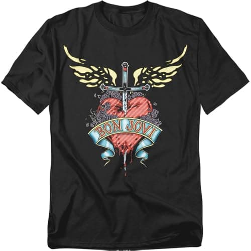 Popfunk Bon Jovi Logo Heart and Dagger Band T-Shirt Review