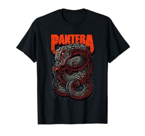 Pantera Venomous Official T-Shirt - Classic Fit, Crew Neck, Short Sleeve, Adult, Black