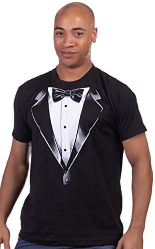 Tuxedo T-Shirt - Classic Party Humor Vintage Funny Tux Tee Joke Concert Festival Shirt for Men Women-(Black,2XL)
