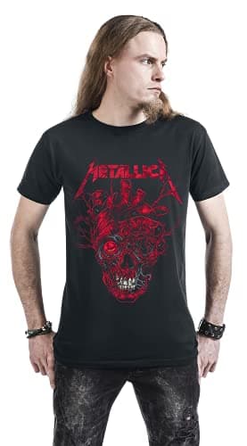 Metallica T Shirt Heart Skull Band Logo Official Mens Black Size XL