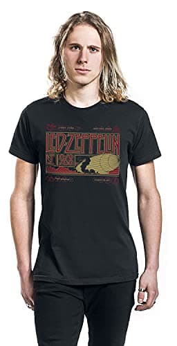 Led Zeppelin 'Zeppelin & Smoke' (Black) T-Shirt (Large)
