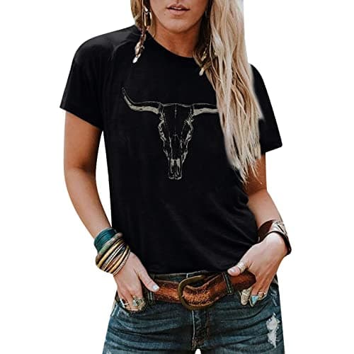Cow Skull Shirt Women Review – Boho Western Graphic Tee
