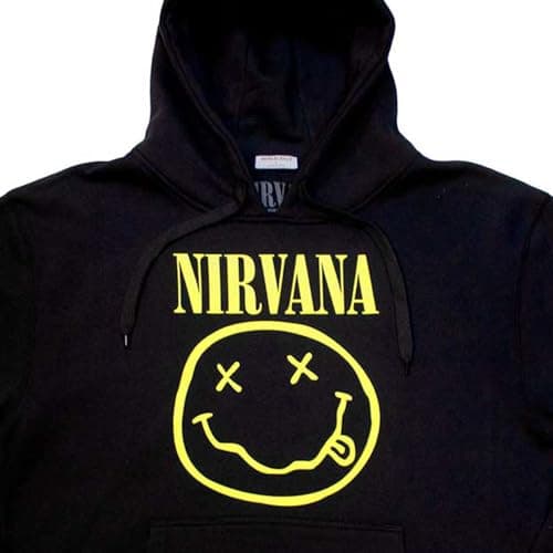Rock Off officially licensed products Nirvana Yellow Grunge Face Pullover Hoodie Size XL