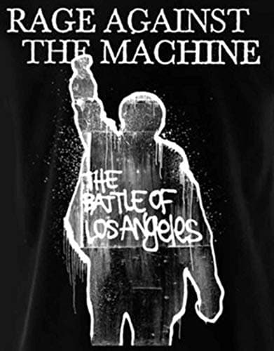 Rock Off officially licensed products Men's Rage Against The Machine BOLA Album Cover (Back Print) Slim Fit T-Shirt Large Black