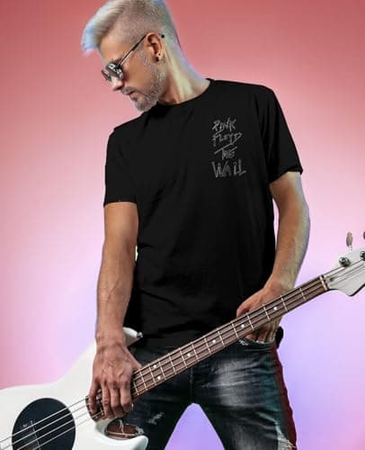 Tstars Pink Floyd The Wall Dark Side of The Moon Rock Band Tee for Men Classic Rock Front and Back T-Shirt Medium Black