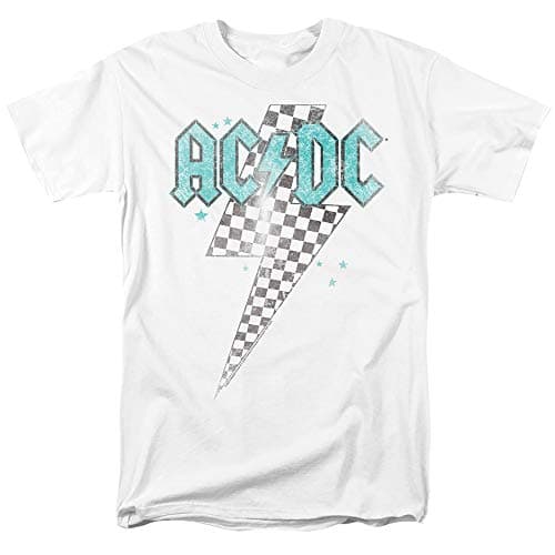 Popfunk ACDC Skewed Checkerboard Bolt Unisex Adult T Shirt (Checkerboard) X-Large