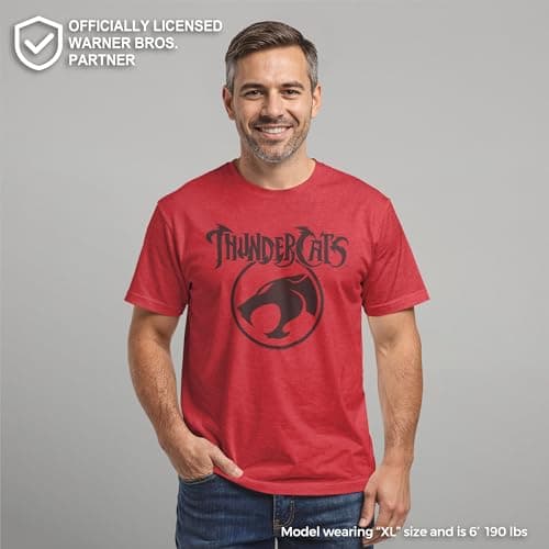 Thundercats T Shirt for Men - Red - X-Large - Officially Licensed Circle Logo Vintage Design Iconic 80s Cartoon Thunder Cats
