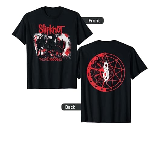 Slipknot Men's Unisex-Adults Black T-Shirt with Slipknot Band Photo