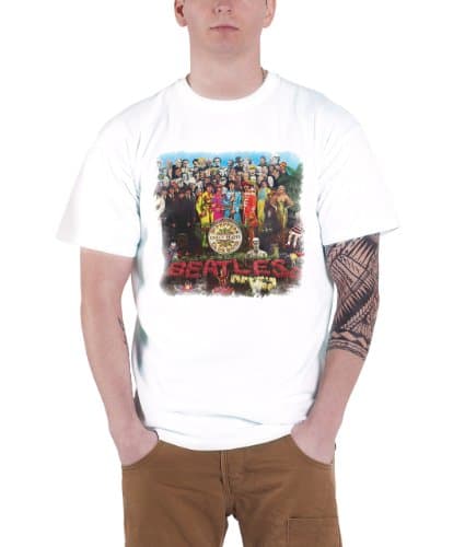 XL White Men's The Beatles Sgt Pepper Premium T Shirt