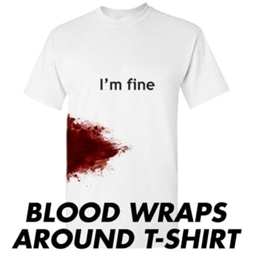 Im Fine Zombie Slash Halloween Costume T Shirt Funny Scary Horror Movie Graphic Tee Novelty Bloody Zombie T-Shirt XL Sport Grey