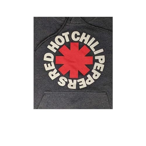 Red Hot Chili Peppers Hoodie Classic Asterisk Official Unisex Charcoal Pullover Size L