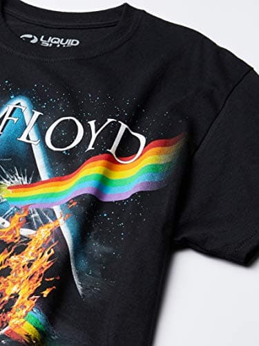Liquid Blue unisex adult Pink Floyd Bright Side of the Moon T-shirt T Shirt, Black, X-Large US
