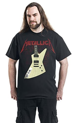 Metallica EET Fuk Hetfield Guitar Men's T-Shirt (Large) Black