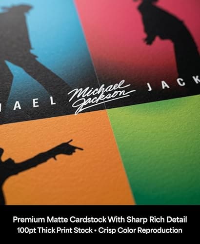 AMERICAN LUXURY GIFTS Iconic King of Pop-Silhouette Wall Art Print, Perfect for Home, Offices, Bedroom, Living Room, & Music Room Decor (Unframed, 11 x 14 inches)