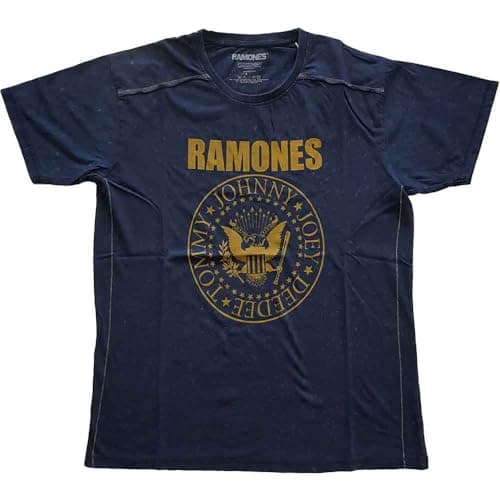 Men's Ramones Presidential Seal Snow Wash Tee Vintage T-Shirt Large Navy